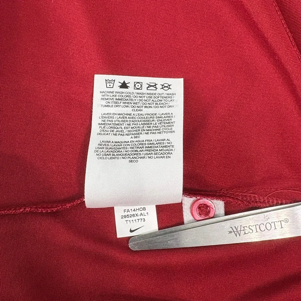 Nike Alabama Crimson Tide Polo Shirt Mens Large‎ Red Dri Fit Outdoor Golf Swoosh
